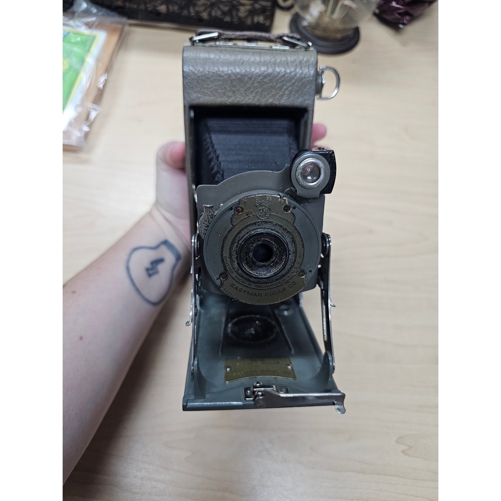 Vintage Eastman Kodak No 1A Pocket Kodak Folding Bellows Camera Grey Leatherette